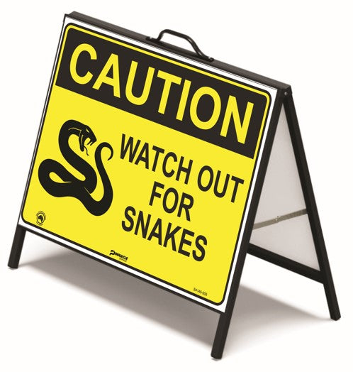 Outdoor Snake Warning A-Frame Sign – Ideal for Councils, Worksites & Bush Tracks