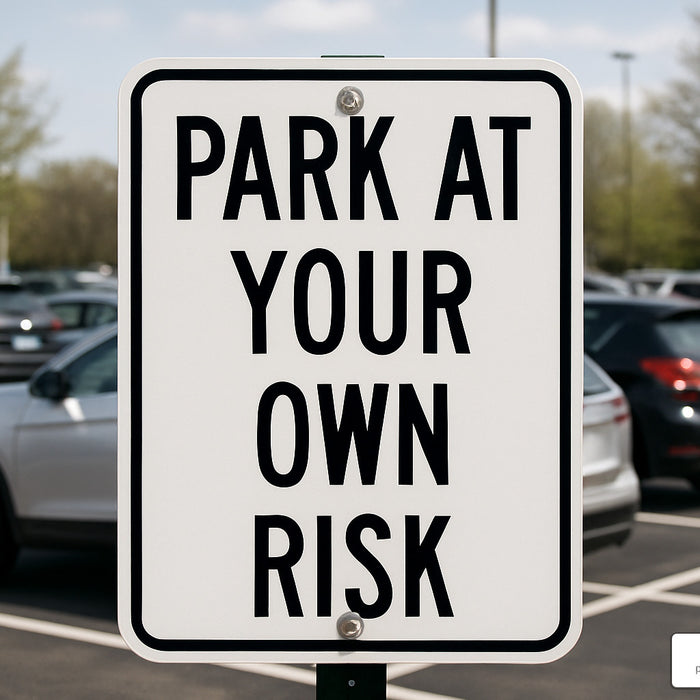 Everything You Need to Know About "Park At Your Own Risk" Signs
