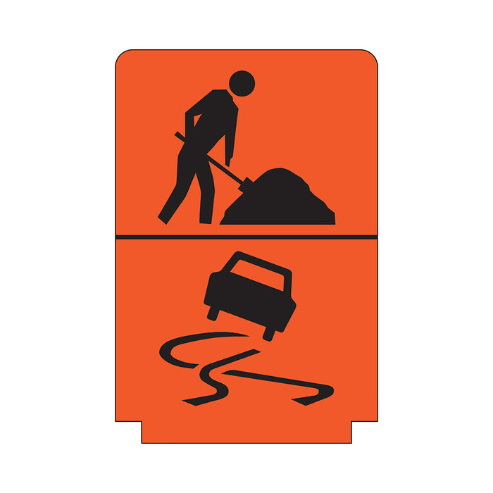 Symbolic Worker/Slippery Surface, Adbase Sign, 900 x 600mm Aluminium Class 1 Reflective