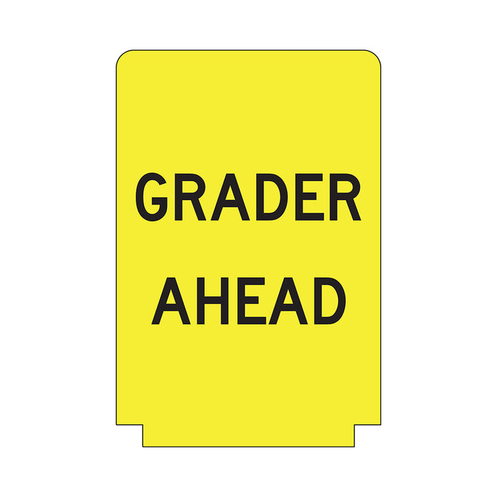 Grader Ahead, Adbase Sign, 900 x 600mm Aluminium Class 1 Reflective