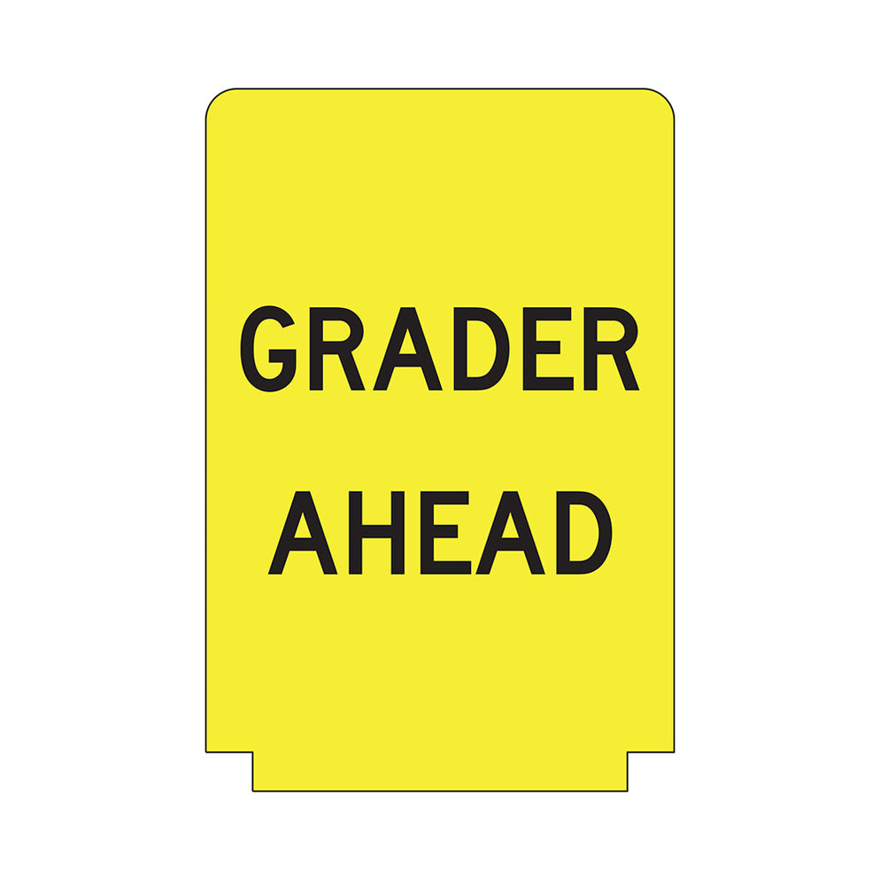 Grader Container Signage Grader Ahead, Adbase Sign, 900 x 600mm Aluminium Class 1 Reflective ...