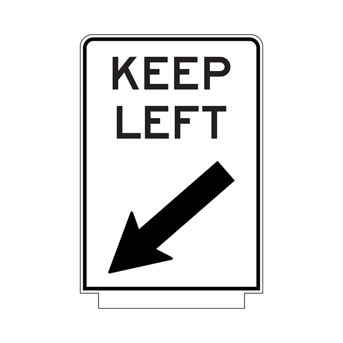 Keep Left, Adbase Sign, 900 x 600mm Aluminium Class 1 Reflective