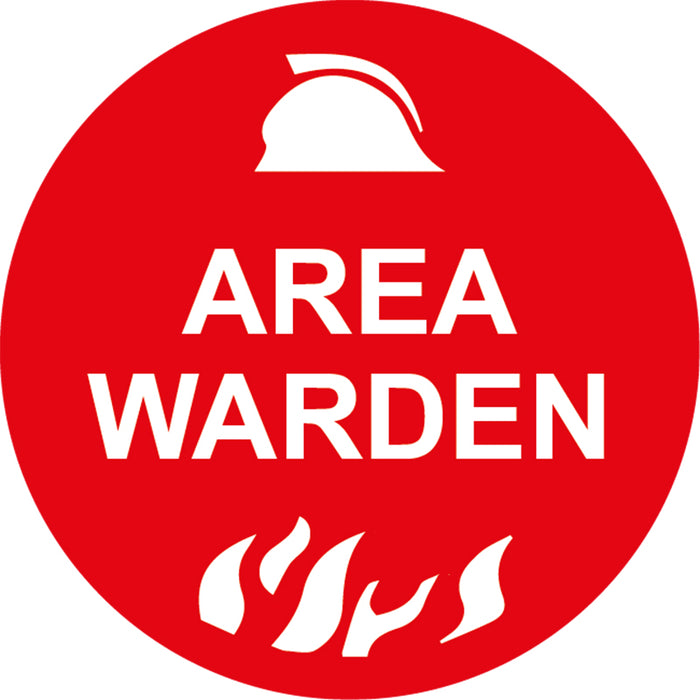 Area Warden, 50mm Round Hardhat Stickers, Pack/12