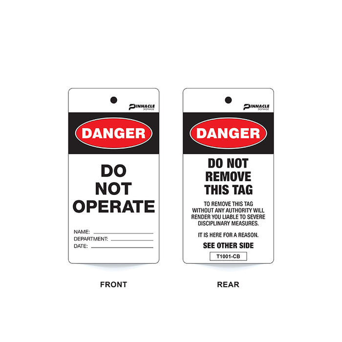 Danger Do Not Operate, 75 x 145mm Cardboard, Pack/100