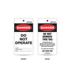 Danger Do Not Operate, 75 x 145mm Cardboard, Pack/100