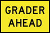 Grader Ahead, 900 x 600mm Boxed Edge, Metal Class 1 Reflective