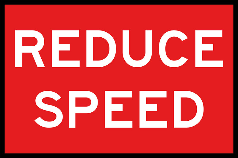 Reduce Speed, 900 x 600mm Boxed Edge, Metal Class 1 Reflective