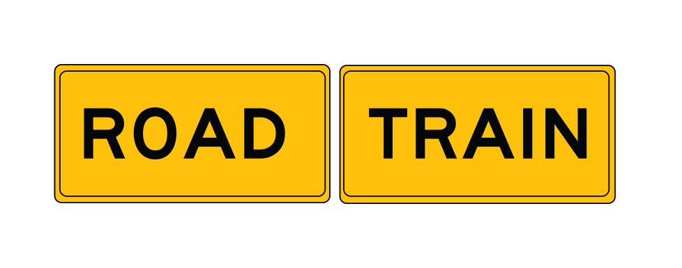 Road Train, 510 x 250mm, Two Piece, Class 2 Reflective Adhesive