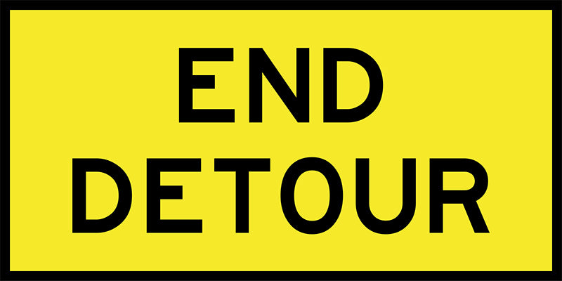 End Detour, 1200 x 600 Boxed Edge, Metal Class 1 Reflective