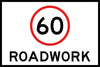 60 Roadwork, 900 x 600mm Boxed Edge, Metal Class 1 Reflective