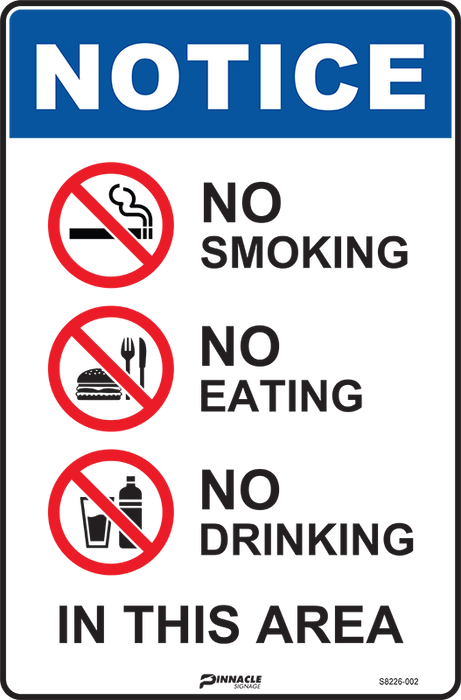 Notice No Smoking, Notice No Eating, Notice No Drinking In...