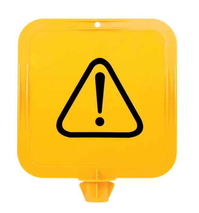 Yellow Lock In Sign Frame, Warning Triangle & Exclamation Mark