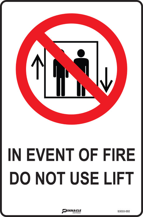 In Event Of Fire Do Not Use Lift