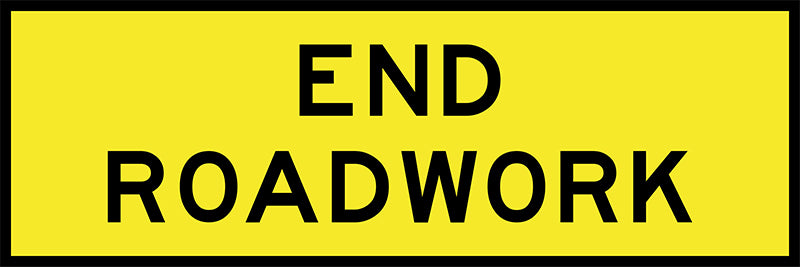 End Roadwork, 1800 x 600 Boxed Edge, Metal Class 1 Reflective