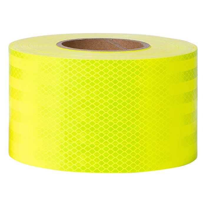 Fluorescent Lime Green Adhesive Reflective Tape, Class 1, 100mm x 45.7m