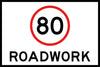 80 Roadwork, 900 x 600mm Boxed Edge, Metal Class 1 Reflective