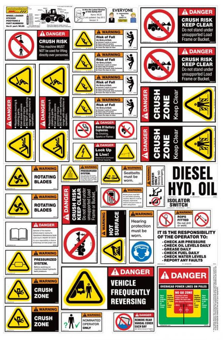 Machinery Sticker Kit, Wheel Loader