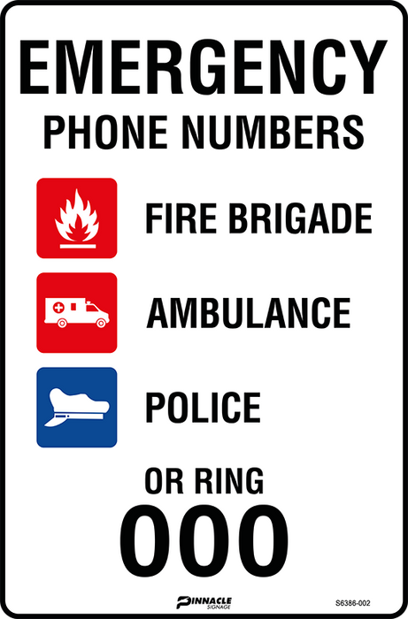 Emergency Phone Numbers Or Ring 000