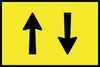 One Lane Each Way (Symbolic), 900 x 600mm Boxed Edge, Metal Class 1 Reflective