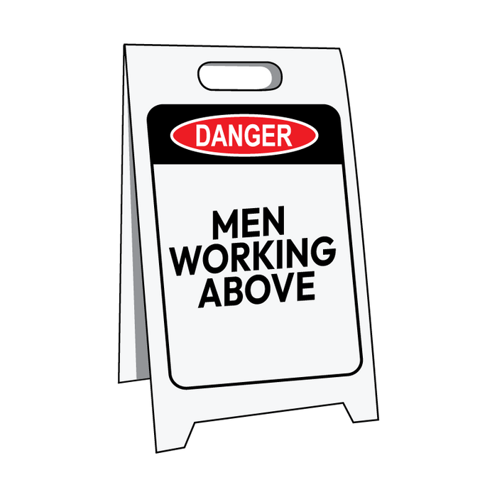 Corflute Sign Stand, Danger Men Working Above, 500 x 300mm