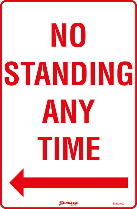 No Standing Any Time, Left Arrow