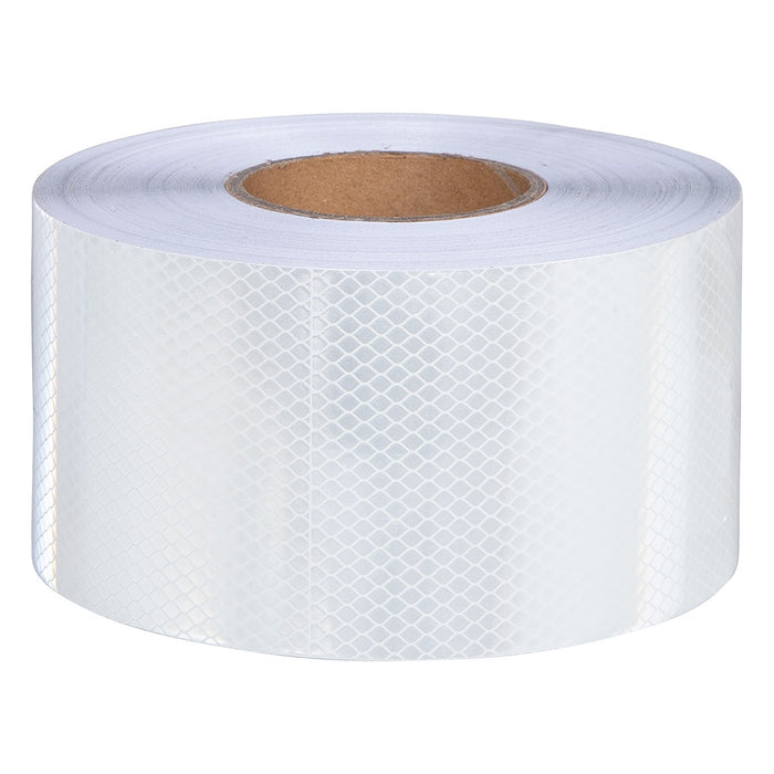 White Adhesive Reflective Tape, Class 1, 100mm x 45.7m