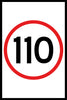 110 Speed Limit (PORTRAIT), 900 x 600mm Boxed Edge, Metal Class 1 Reflective