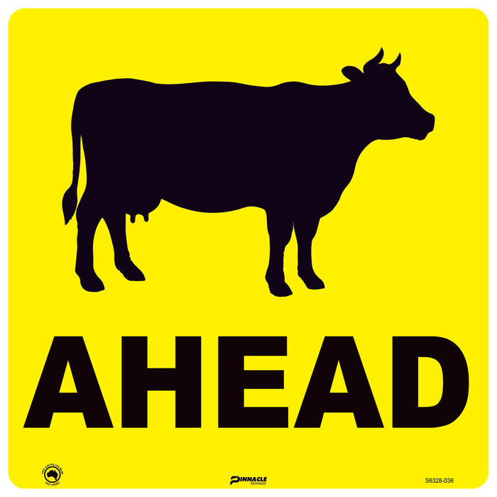 Cattle Ahead (Cattle Picto + Ahead Text), 600 x 600