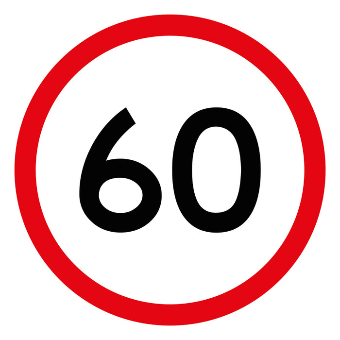 60km/h, Multi Message 600 x 600mm Corflute, Class 1 Reflective