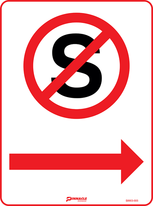 No Stopping Symbol, Right Arrow, 400 x 300mm Metal