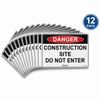 Danger Construction Site Do Not Enter, 600 x 400mm Corflute, Pack/12