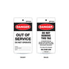 Danger Out Of Service Do Not Operate, 75 x 145mm Cardboard, Pack/100