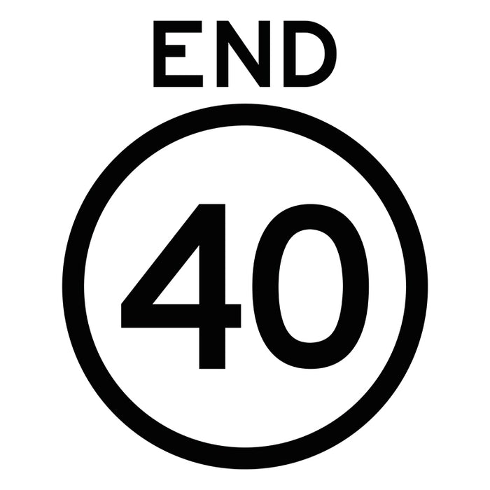 End 40km/h, Multi Message 600 x 600mm Corflute, Class 1 Reflective