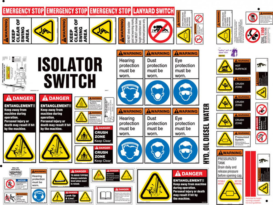 Machinery Sticker Kit, Drill Rig