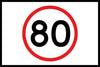 80 Speed Limit, 1200 x 900 Boxed Edge, Metal Class 1 Reflective