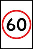 60 Speed Limit (PORTRAIT), 900 x 600mm Boxed Edge, Metal Class 1 Reflective