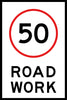 50 Roadwork (PORTRAIT), 900 x 600mm Boxed Edge, Metal Class 1 Reflective