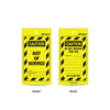 Caution Out Of Service, 75 x 145mm Cardboard, Pack/100