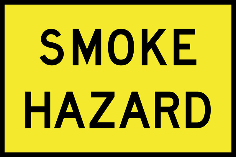 Smoke Hazard, 900 x 600 Boxed Edge, Metal Class 1 Reflective