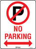 No Parking Symbol, Double Arrows, 400 x 300mm Metal