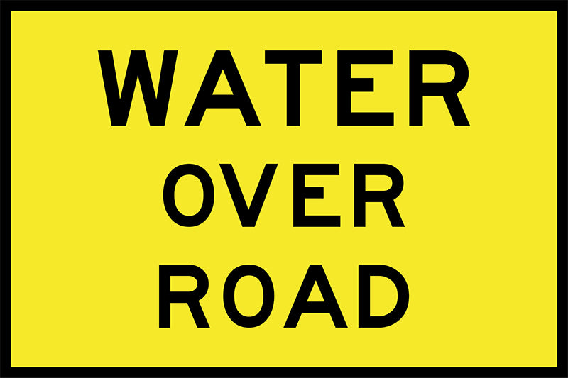 Water Over Road, 900 x 600mm Boxed Edge, Metal Class 1 Reflective