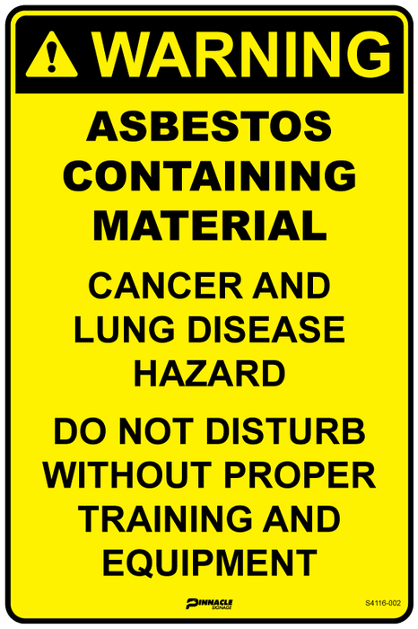 Warning Asbestos Containing Material Cancer And Lung Disease Hazard…