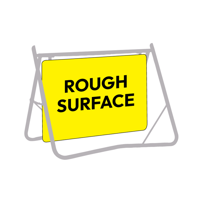 Rough Surface (Text), 900 x 600mm Metal, Class 1 Reflective, Swing Stand