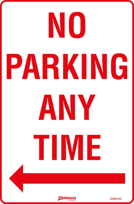 No Parking Any Time, Left Arrow