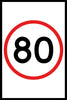 80 Speed Limit (PORTRAIT), 900 x 600mm Boxed Edge, Metal Class 1 Reflective