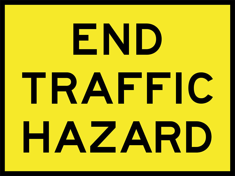 End Traffic Hazard, 1200 x 900 Boxed Edge, Metal Class 1 Reflective