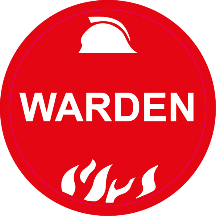 Warden, 50mm Round Hardhat Stickers, Pack/12