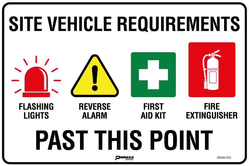 Site Vehicle Requirements (Flashing Lights, Reverse Alarm, 1st Aid, Fire Ext)