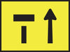 Left Lane Closed (1 Lane In Direction Of Travel), 1200 x 900 Boxed Edge, Metal Class 1 Reflective