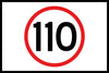 110 Speed Limit, 1200 x 900 Boxed Edge, Metal Class 1 Reflective
